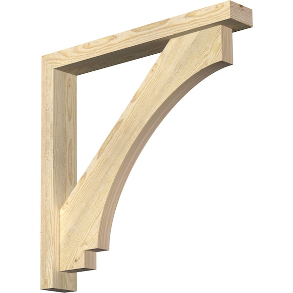 Ekena Millwork Imperial Block Rough Sawn Bracket w/ Offset Brace, Douglas Fir, 4"W x 28"D x 28"H BKT0402X28X28IMP05RDF - main
